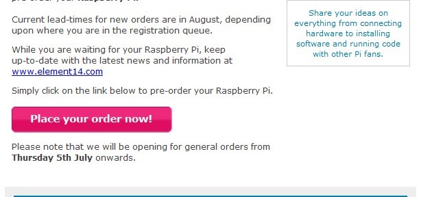 L'annonce de Farnell : le Raspberry Pi est (enfin) disponible !