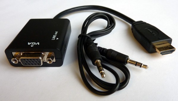 Adaptateur HDMI => VGA avec le câble audio