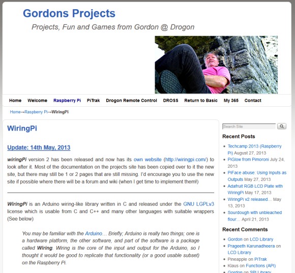 Gordons Projects, avec la version anglaise de la documentation.