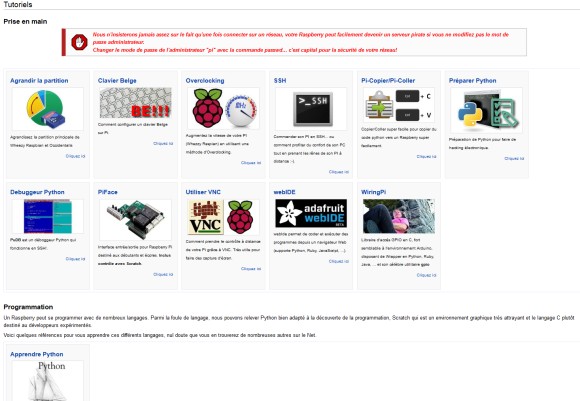 WIKI MCHOBBY : Page d'accueil du Raspberry Pi - Les tutoriels