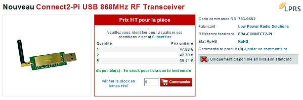 Site web RS - Module Connect2-Pi 868 MHz