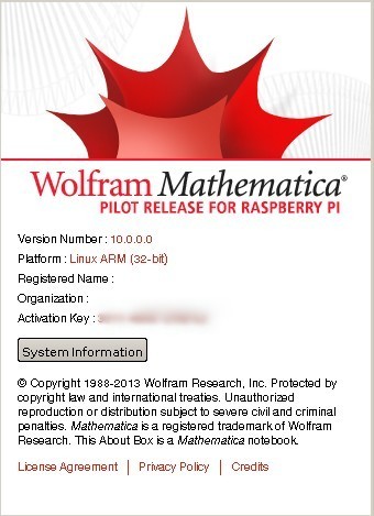 Ecran : about Mathematica