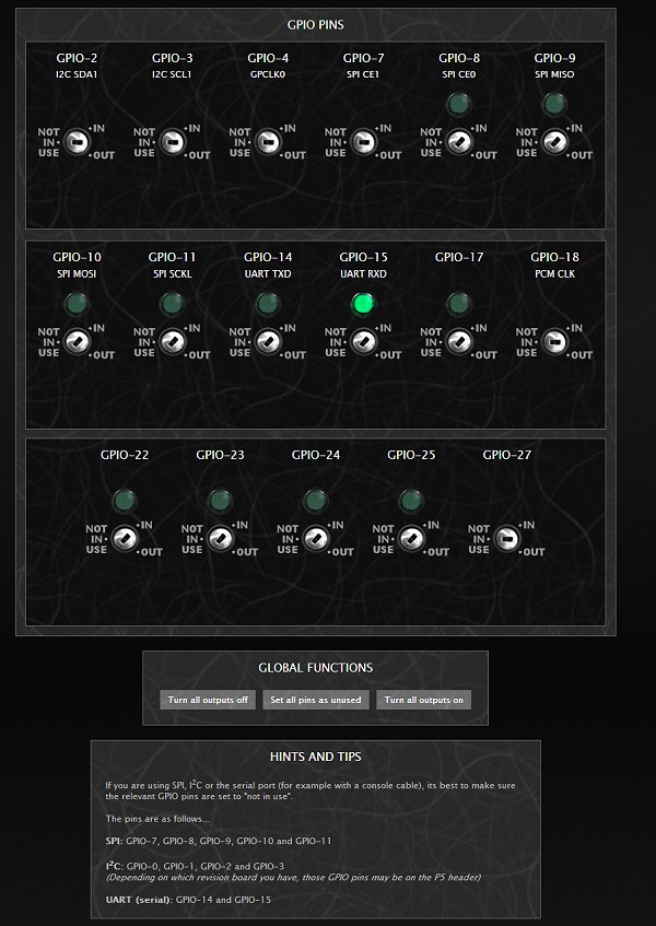 BerryIO - Configuration des ports du GPIO du Raspberry Pi