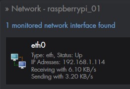 Informations sur l'interface réseau du Raspberry Pi