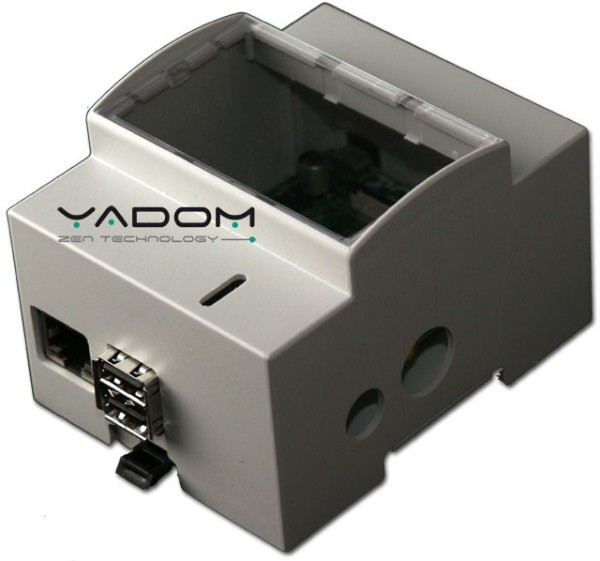 Boîtier DIN Yadom pour le Raspberry Pi - Vue latérale