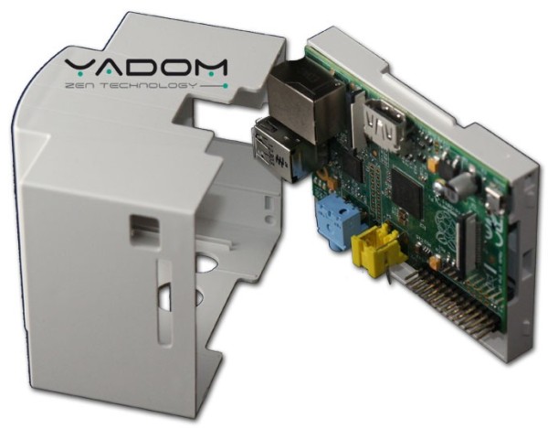 Boîtier DIN Yadom avec afficheur OLED et clavier - Boîtier et carte support du Raspberry Pi