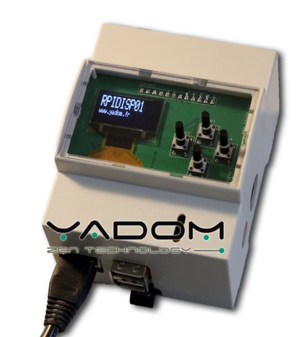 Boîtier DIN Yadom avec afficheur OLED et clavier