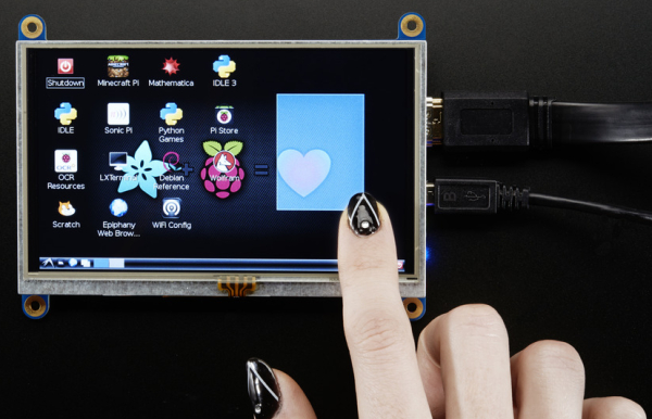 Un écran tactile 800 x 480 pixels chez Adafruit - Framboise 314, le  Raspberry Pi à la sauce française.