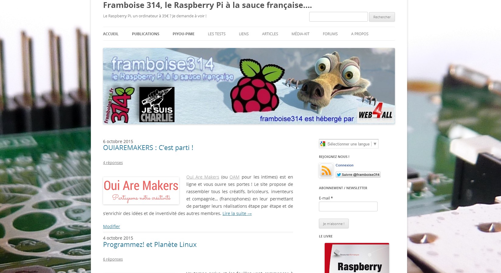 Copie d'écran framboise314.fr - 8 octobre 2015