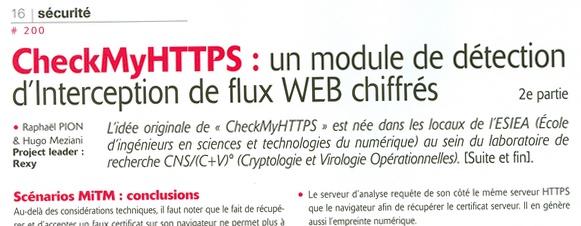 CheckMyHTTPS un plugin pour détecter si les flux web chiffrés sont interceptés