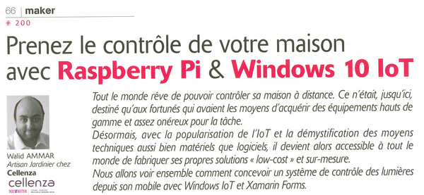 Solution domotique avec Raspberry Pi et Windows10 IoT