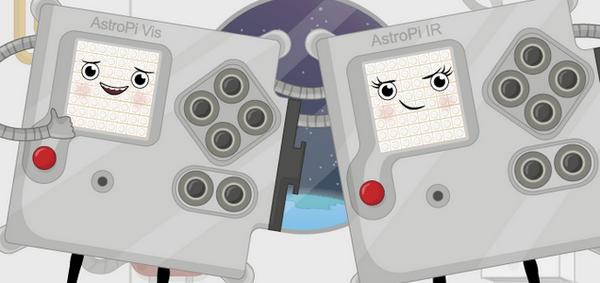 Photo des deux Raspberry Pi embarqués dans l'ISS, Ed et Izzy.