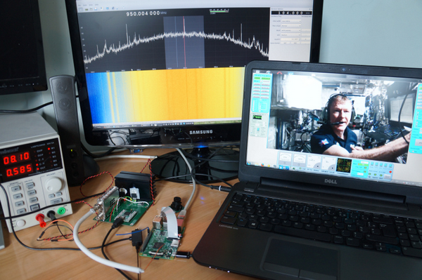 Montage de test réalisé par Fabrice F4HHV avec un Raspberry Pi pour décoder les signaux.