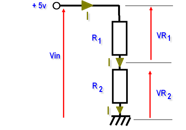 Pont diviseur composé de 2 résistances