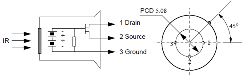 Détecteur PIR 500BP  connectique brochage