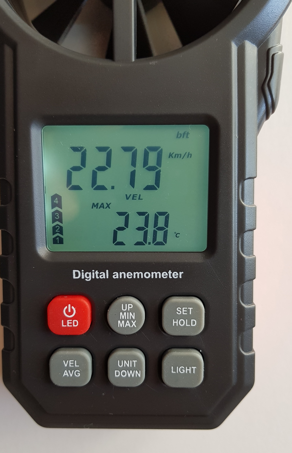 Anémomètre extérieur Arvona - Anémomètre numérique - Compteur de vitesse du  vent 