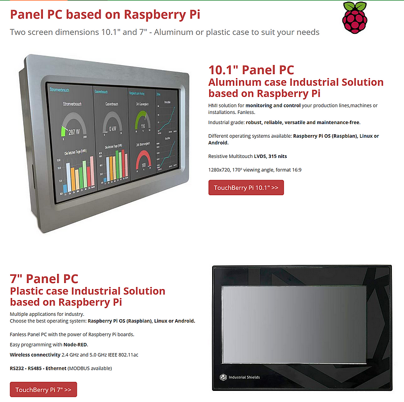 Solution interface IHM à base de Raspberry Pi par Industrial Shields