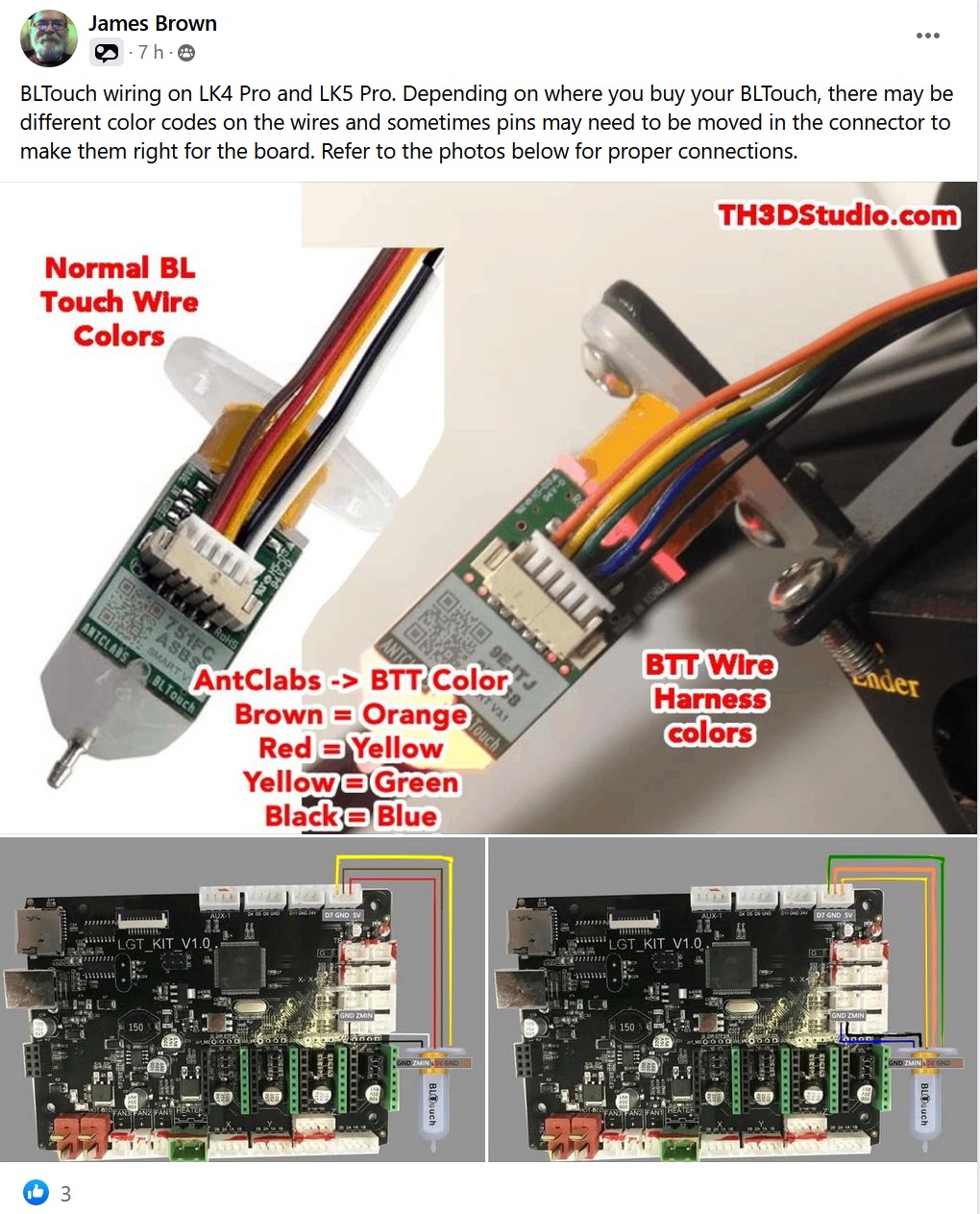 Installation du capteur de nivellement BLTouch sur la Creality