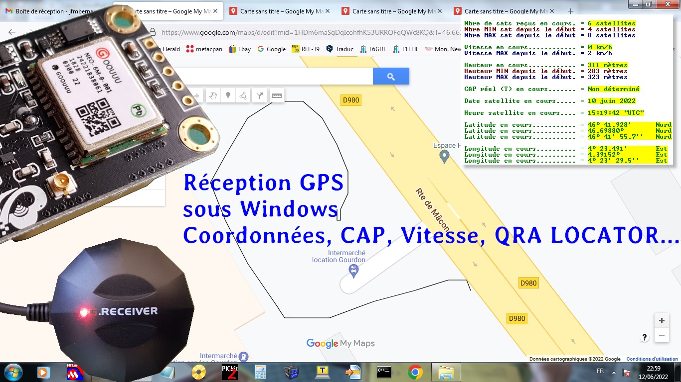 Utiliser un GPS mouse Coordonnées, QRA Locator, trajet... Framboise