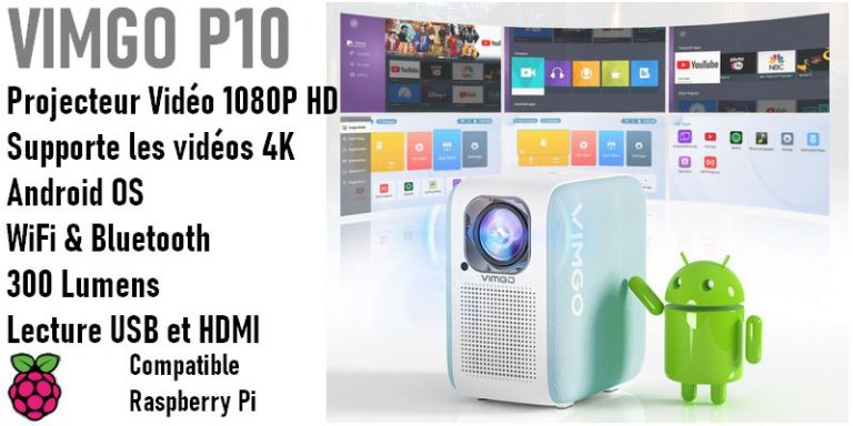 Comment Faire Un Processeur De Controle De Video Projecteur Raspberry Vidéo projecteur 1080p Android Vimgo P10 - Framboise 314, le Raspberry