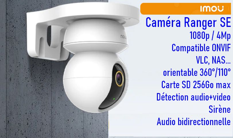 Caméra de surveillance intérieure WiFi IMOU Ranger SE 4Mpixel - Framboise  314, le Raspberry Pi à la sauce française.