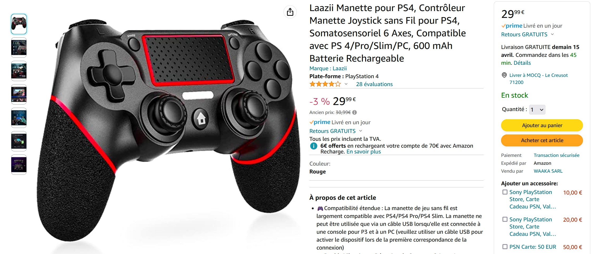 BATTERIE POUR MANETTE PS4