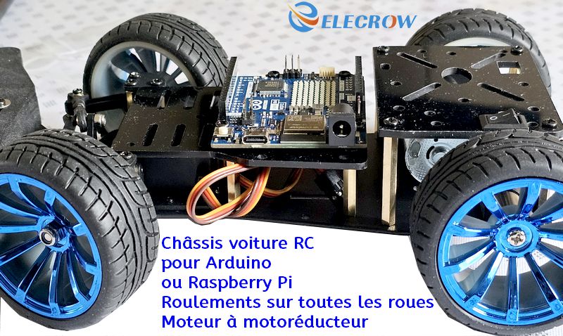 Châssis de voiture radiocommandée Elecrow pour Arduino et Raspberry Pi -  Framboise 314, le Raspberry Pi à la sauce française.